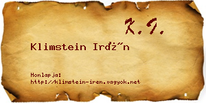Klimstein Irén névjegykártya