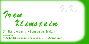 iren klimstein business card